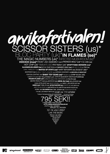Affisch Arvikafestivalen 2007.