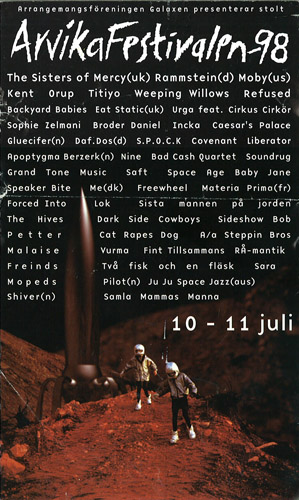 Affisch Arvikafestivalen 1998.
