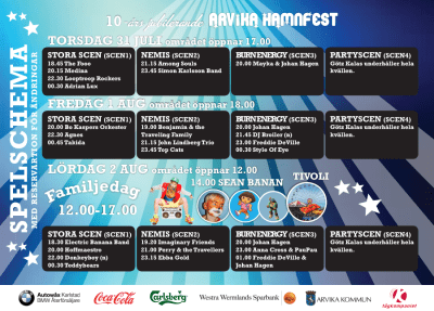 Arvika Hamnfest spelschema