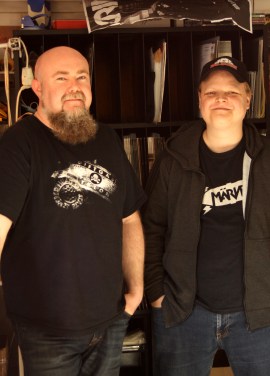 Ola Eskilsson och Andreas Larsson på Bootleg Booze Records. Foto: David Fryxelius.