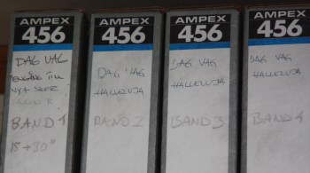 Silence Studio är fylld av historia från dess 40-åriga historia. Här ses originalband från Dag Vags inspelningar. Foto: David Fryxelius.