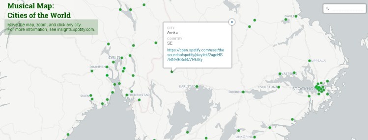 Spotifys musikkarta.