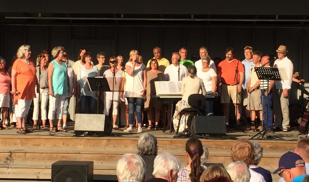 SingOut på trivselkvällen i stadsparken 3 juli 2015. Foto: David Fryxelius.