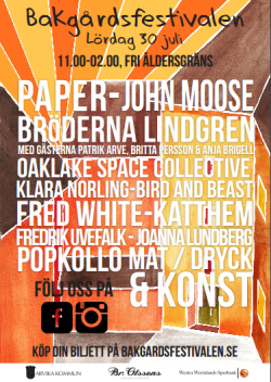 Affisch Bakgårdsfestivalen 2016. Foto: Bakgårdsfestivalen.