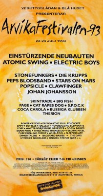 Affisch Arvikafestivalen 1993.