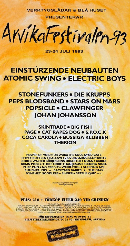 Affisch Arvikafestivalen 1993.