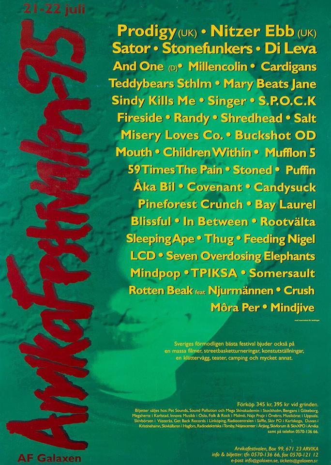 Affisch Arvikafestivalen 1995.