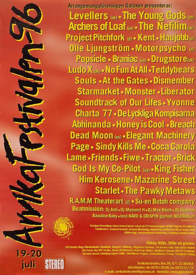 Affisch Arvikafestivalen 1996.