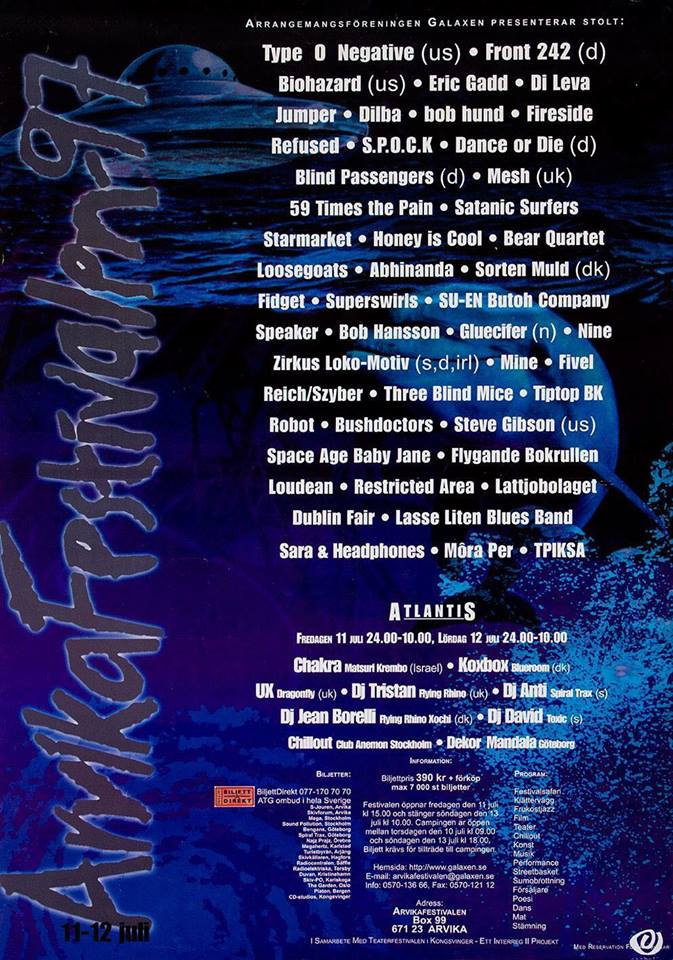 Affisch Arvikafestivalen 1997.