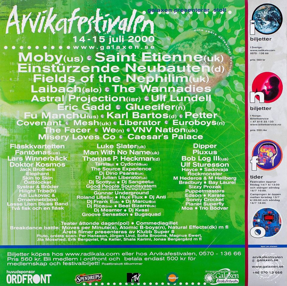 Affisch Arvikafestivalen 2000.