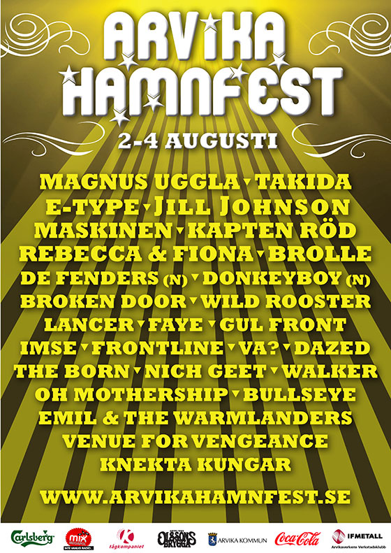 Affich Arvika Hamnfest 2012.