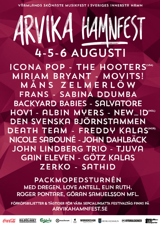 Affisch Arvika Hamnfest 2016.