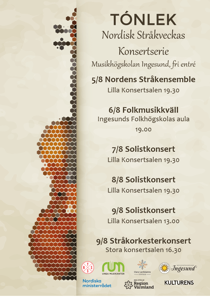 Affisch Tónlek - Nordisk Stråkvecka 2019.