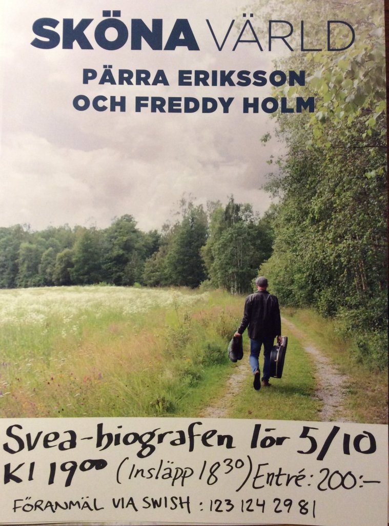 Affisch Releasespelning av Sköna värld