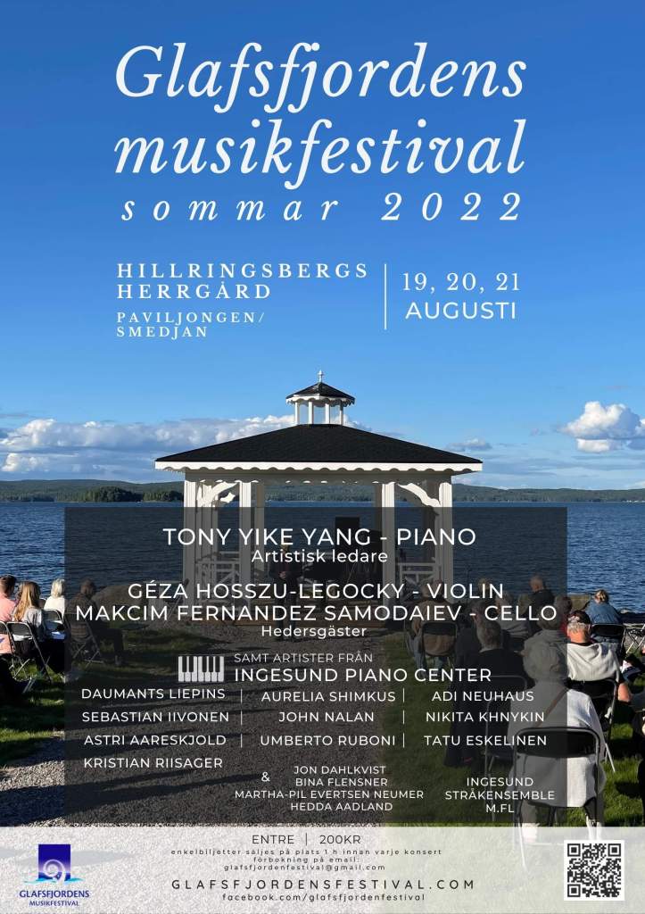 Affisch: Glafsfjordens musikfestival 2022 sommar.