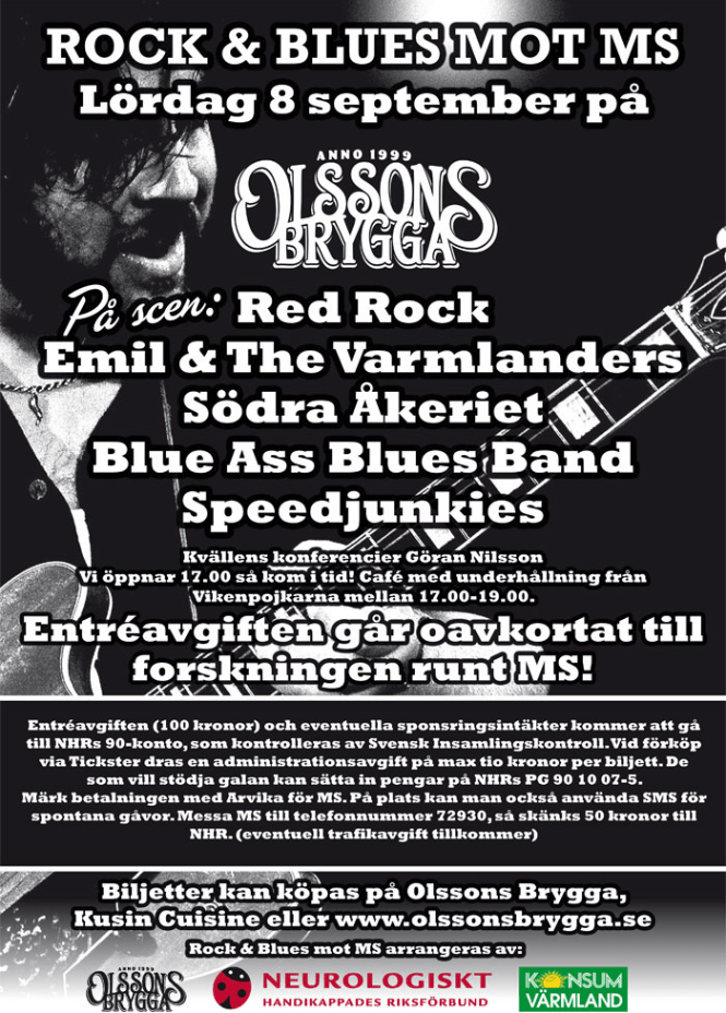 Affisch: Rock & Blues mot MS 2012.