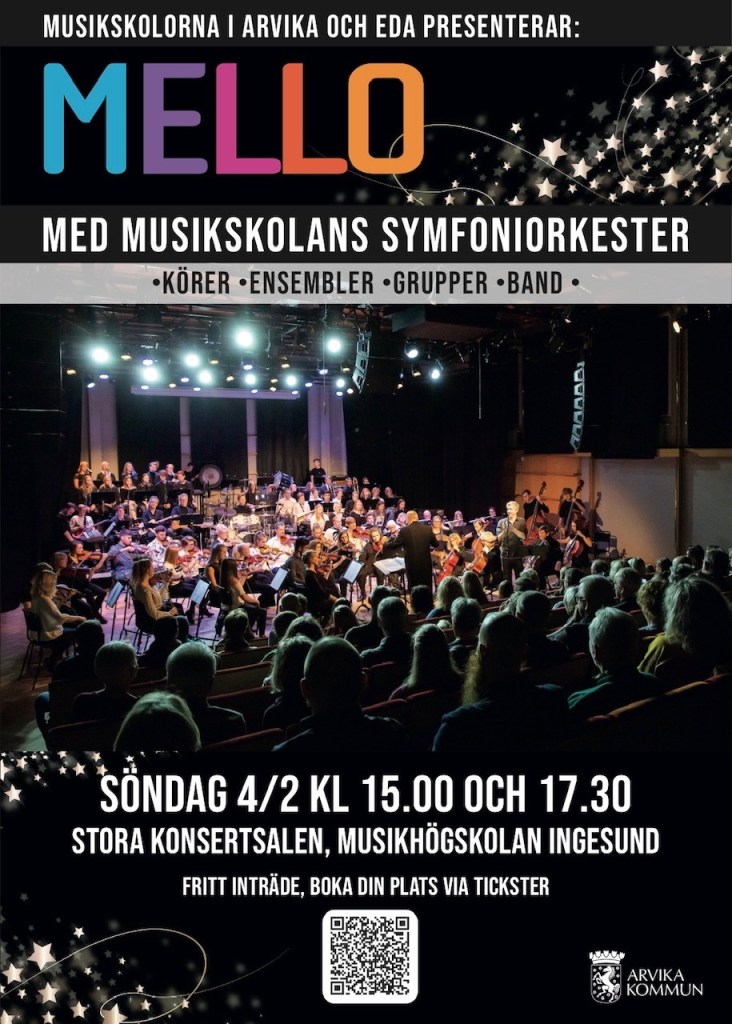Affisch: Mello 2024 med Musikskolans symfoniorkester.