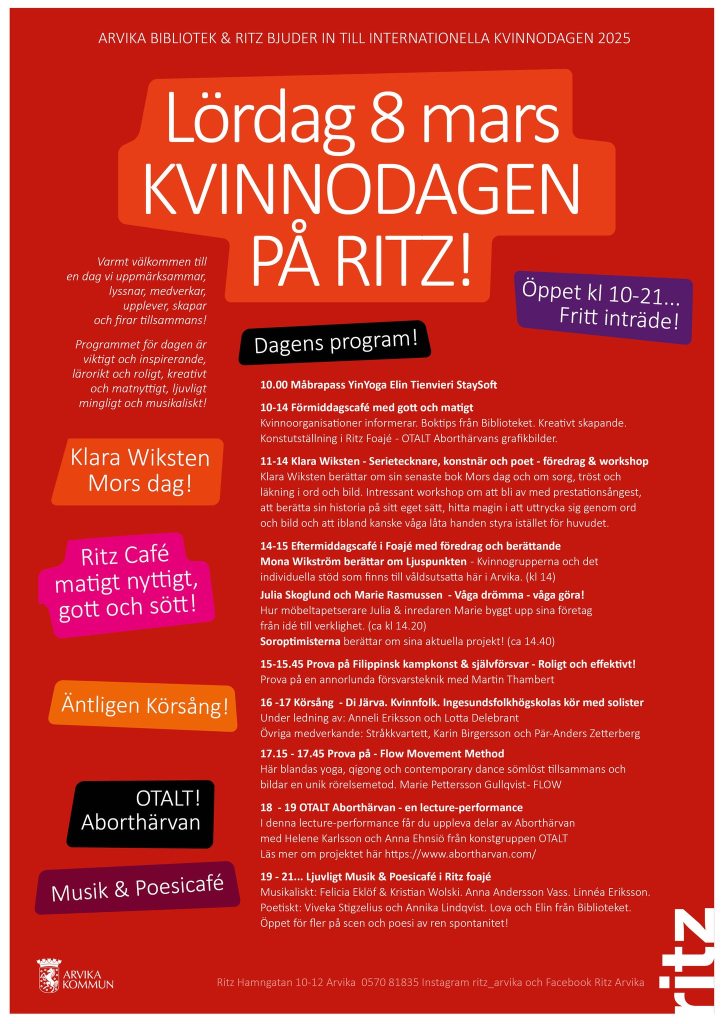 Affisch: Internationella kvinnodagen 2025 på Ritz.
